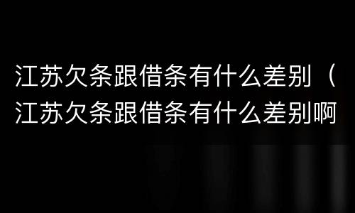 江苏欠条跟借条有什么差别（江苏欠条跟借条有什么差别啊）