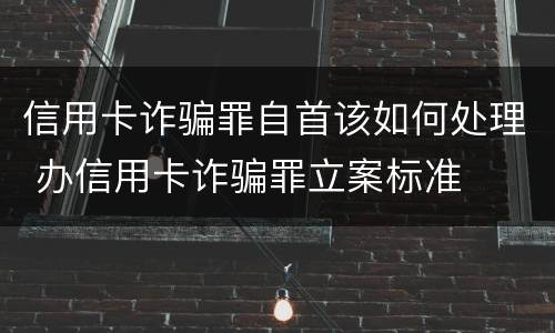 信用卡诈骗罪自首该如何处理 办信用卡诈骗罪立案标准