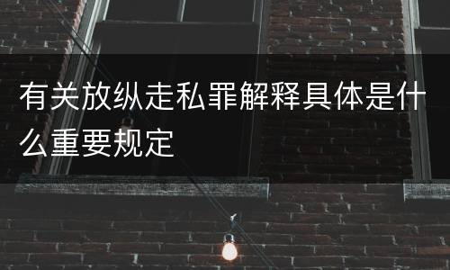有关放纵走私罪解释具体是什么重要规定