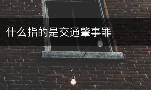 什么指的是交通肇事罪
