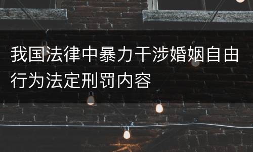 我国法律中暴力干涉婚姻自由行为法定刑罚内容