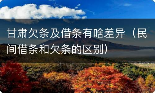 甘肃欠条及借条有啥差异（民间借条和欠条的区别）