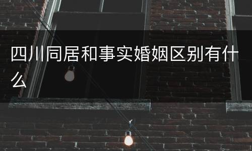 四川同居和事实婚姻区别有什么