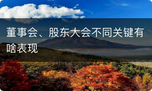 董事会、股东大会不同关键有啥表现