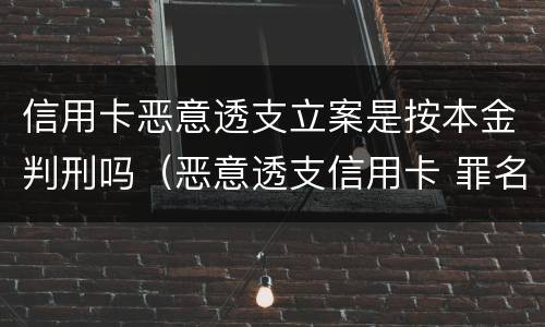 信用卡恶意透支立案是按本金判刑吗（恶意透支信用卡 罪名）