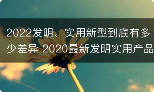 2022发明、实用新型到底有多少差异 2020最新发明实用产品