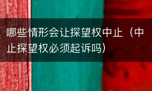哪些情形会让探望权中止（中止探望权必须起诉吗）