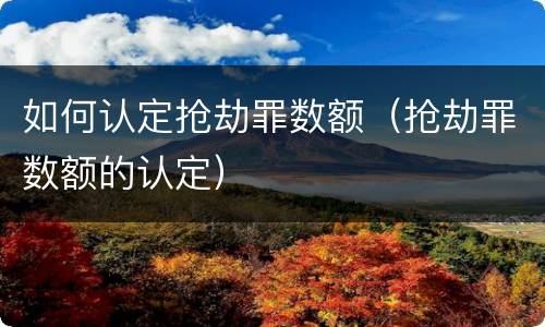 如何认定抢劫罪数额（抢劫罪数额的认定）