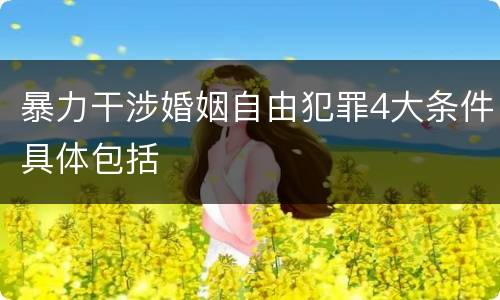 暴力干涉婚姻自由犯罪4大条件具体包括