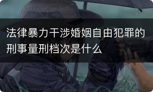 法律暴力干涉婚姻自由犯罪的刑事量刑档次是什么