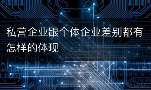 私营企业跟个体企业差别都有怎样的体现