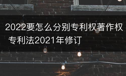 2022要怎么分别专利权著作权 专利法2021年修订