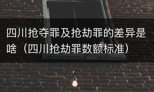四川抢夺罪及抢劫罪的差异是啥（四川抢劫罪数额标准）