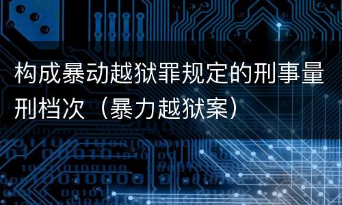 构成暴动越狱罪规定的刑事量刑档次（暴力越狱案）