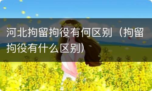 河北拘留拘役有何区别（拘留拘役有什么区别）