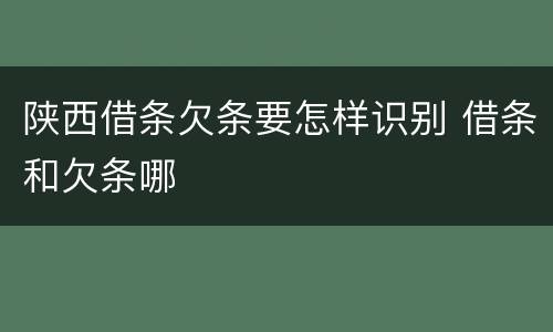 陕西借条欠条要怎样识别 借条和欠条哪