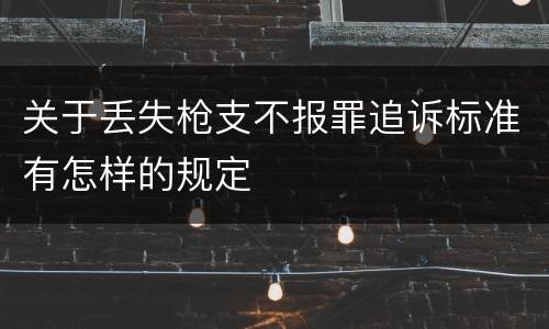 关于丢失枪支不报罪追诉标准有怎样的规定