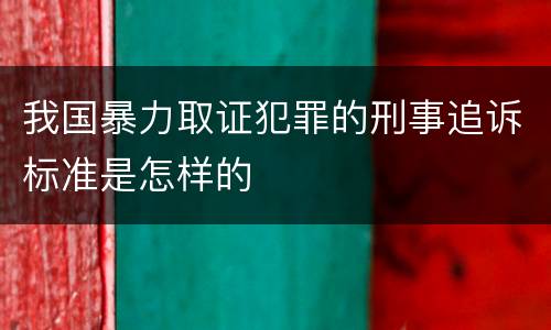 我国暴力取证犯罪的刑事追诉标准是怎样的