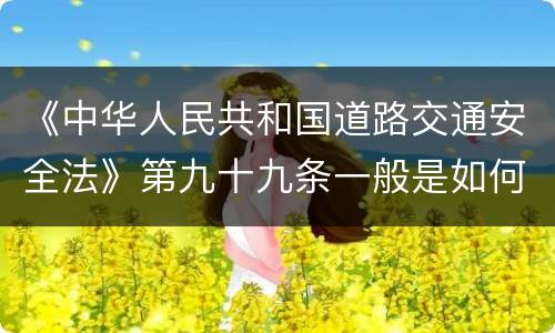 《中华人民共和国道路交通安全法》第九十九条一般是如何规定的