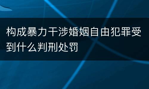 构成暴力干涉婚姻自由犯罪受到什么判刑处罚