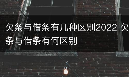 欠条与借条有几种区别2022 欠条与借条有何区别