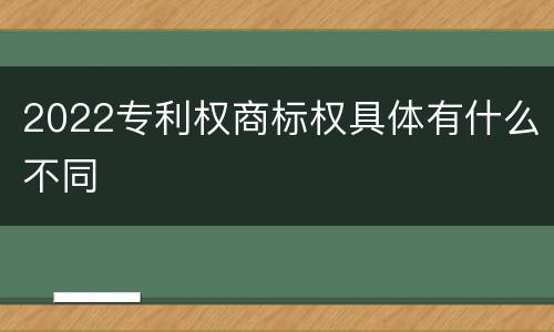 2022专利权商标权具体有什么不同