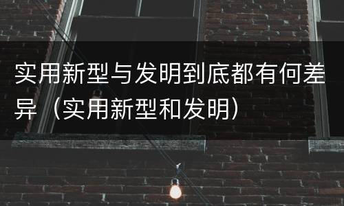 实用新型与发明到底都有何差异（实用新型和发明）