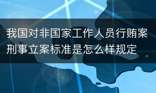 我国对非国家工作人员行贿案刑事立案标准是怎么样规定