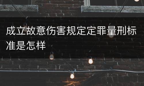 成立故意伤害规定定罪量刑标准是怎样