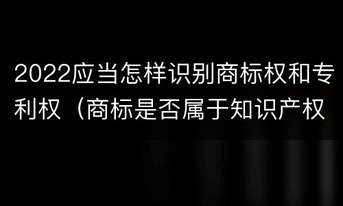 2022应当怎样识别商标权和专利权（商标是否属于知识产权）