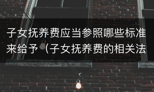 子女抚养费应当参照哪些标准来给予（子女抚养费的相关法律法规）