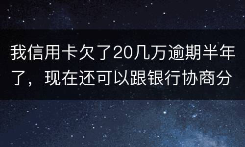 我信用卡欠了20几万逾期半年了，现在还可以跟银行协商分期还款吗吗