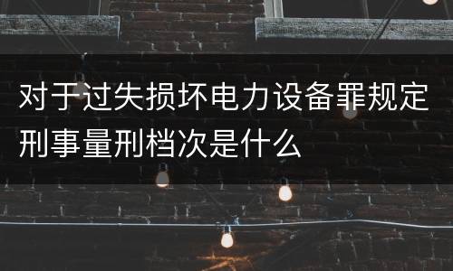 对于过失损坏电力设备罪规定刑事量刑档次是什么
