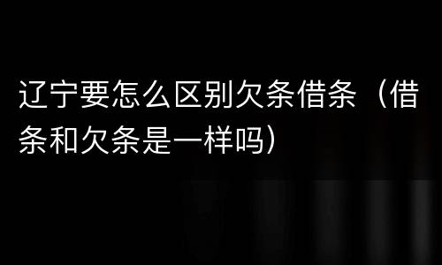 辽宁要怎么区别欠条借条（借条和欠条是一样吗）