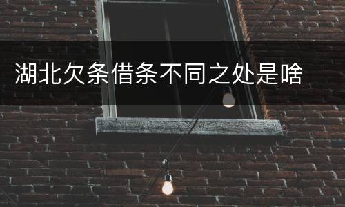 湖北欠条借条不同之处是啥