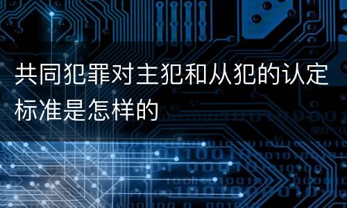 共同犯罪对主犯和从犯的认定标准是怎样的