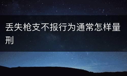 丢失枪支不报行为通常怎样量刑