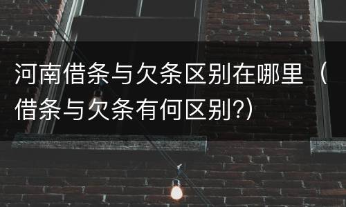 河南借条与欠条区别在哪里（借条与欠条有何区别?）