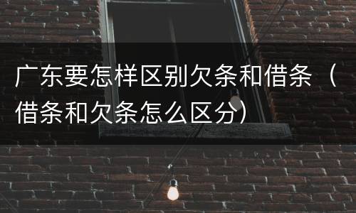 广东要怎样区别欠条和借条（借条和欠条怎么区分）