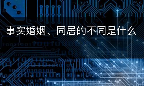事实婚姻、同居的不同是什么