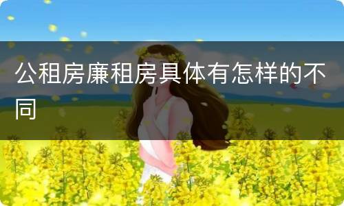 公租房廉租房具体有怎样的不同