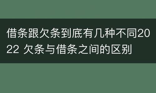 借条跟欠条到底有几种不同2022 欠条与借条之间的区别