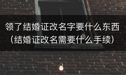 领了结婚证改名字要什么东西（结婚证改名需要什么手续）