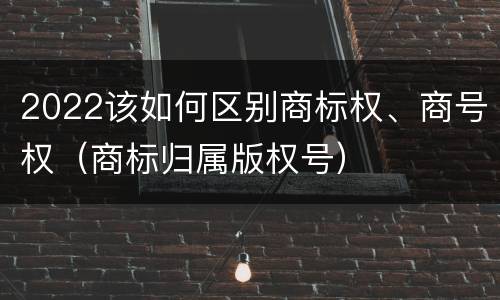 2022该如何区别商标权、商号权（商标归属版权号）