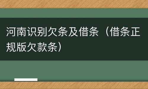 河南识别欠条及借条（借条正规版欠款条）