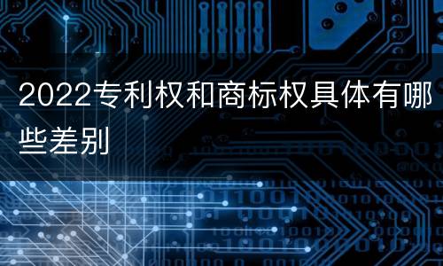 2022专利权和商标权具体有哪些差别