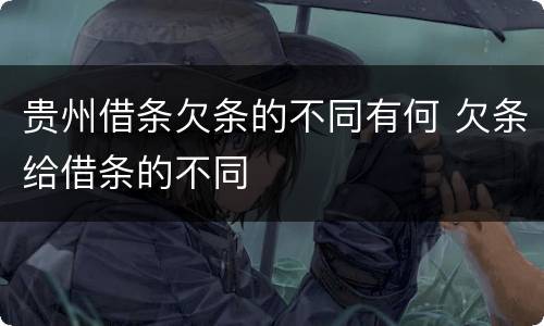 贵州借条欠条的不同有何 欠条给借条的不同