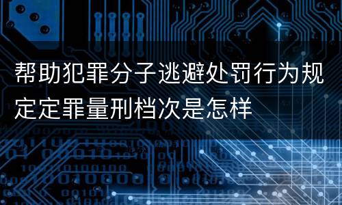 帮助犯罪分子逃避处罚行为规定定罪量刑档次是怎样