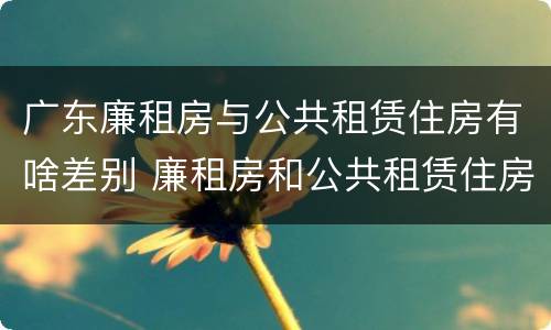 广东廉租房与公共租赁住房有啥差别 廉租房和公共租赁住房的区别