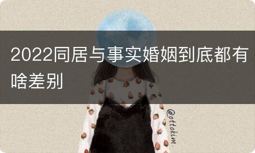 2022同居与事实婚姻到底都有啥差别